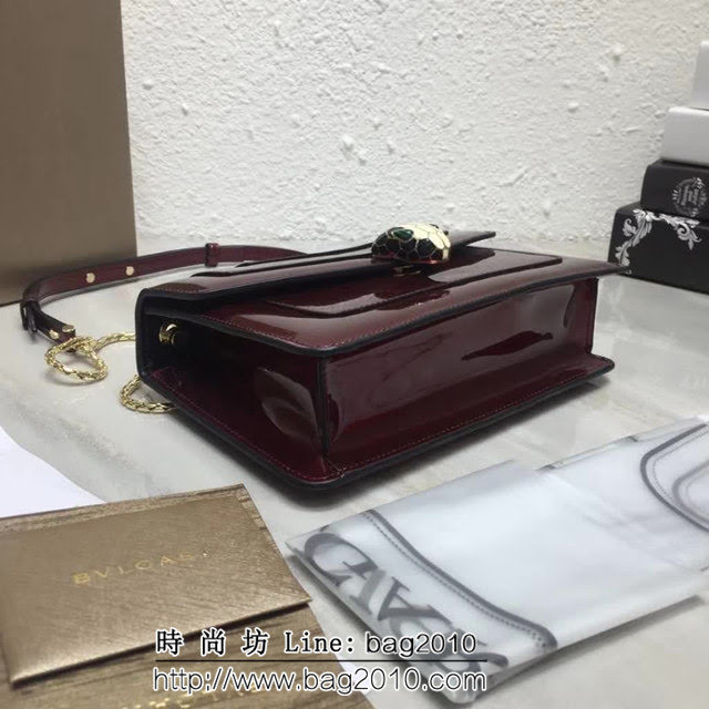 BVLGARI寶格麗 漆皮系列 時尚百搭 單層單鏈 單肩斜挎包 39174 FYD1381